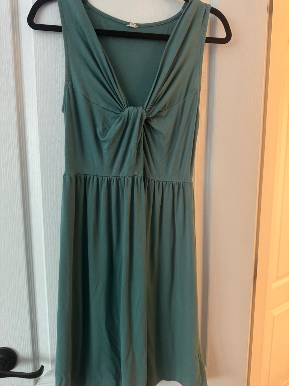 J. Crew Teal Knot-Front Sleeveless Midi Dress